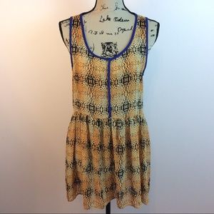 Animal Print Semi-Sheer Sleeveless Hi Lo Top S